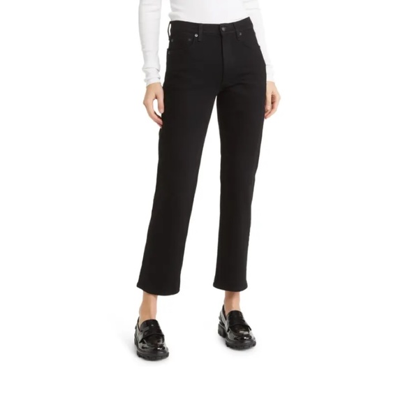 rag & bone Ankle Cropped Straight Leg Black Jeans - Picture 2 of 9
